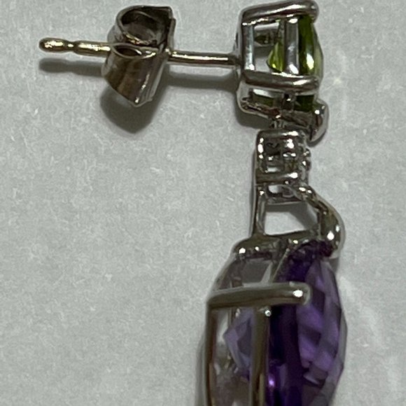 BEAUTIFUL 14K WHITE GOLD EARRINGS & PENDANT SET - Picture 8 of 9